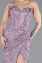Lavendel Standesamtkleid Guipure Spitze Lang ABU5642