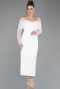 Partykleid Midi Weiß ABK2533