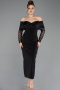 Partykleid Midi Schwarz ABK2533