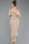 Gold Partykleid Perlenbesetzt Midi ABK2461