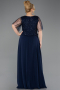 Kleider in Großen Größen Lang Chiffon Marineblau ABU5554