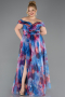 Abendkleid in Übergröße Lang Sächsischblau ABU5263