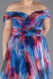 Abendkleid in Übergröße Lang Sächsischblau ABU5263