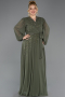 Khaki Abendgarderobe İn Großen Größen Chiffon Lang ABU3075