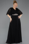 Abendgarderobe in Großen Größen Lang Chiffon Schwarz ABU5613