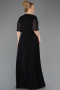 Abendgarderobe in Großen Größen Lang Chiffon Schwarz ABU5613