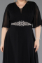 Abendgarderobe in Großen Größen Lang Chiffon Schwarz ABU5613