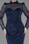 Abendkleid im Meerjungfrau-Stil Lang Marineblau ABU4526
