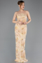Abendkleid Lang Schuppig Gold ABU5713