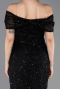Abendkleid Lang Perlenbesetzt Schwarz ABU5694