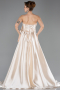 Beige Abendkleid Satin Lang ABU4774