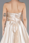 Beige Abendkleid Satin Lang ABU4774