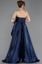 Marineblau Abendkleid Satin Lang ABU4774
