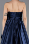 Marineblau Abendkleid Satin Lang ABU4774