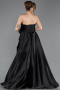 Schwarz Abendkleid Satin Lang ABU4774