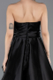Schwarz Abendkleid Satin Lang ABU4774