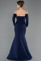 Marineblau Abendkleid Lang ABU4398