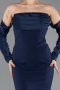 Marineblau Abendkleid Lang ABU4398