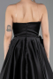 Schwarz Abendkleid Satin Lang ABU5541