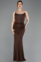 Abendkleid Lang Spitze Braun ABU5717