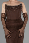Abendkleid Lang Spitze Braun ABU5717