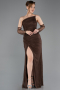 Abendkleid Lang Spitze Braun ABU5700