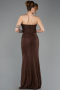 Abendkleid Lang Spitze Braun ABU5717