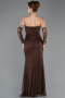 Abendkleid Lang Spitze Braun ABU5700