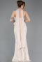 Abendkleid im Meerjungfrau-Stil Lang Beige ABU5721