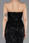 Abendkleid Lang Schuppig Schwarz ABU5701