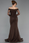 Braun Abendkleid Spitze Lang ABU5617