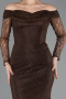 Braun Abendkleid Spitze Lang ABU5617