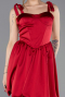 Abschlusskleid Kurz Satin Weinrot ABK2536