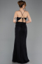 Abschlusskleid Lang Spitze Schwarz ABU5719