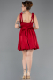 Abschlusskleid Kurz Satin Weinrot ABK2536