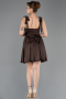 Abschlusskleid Kurz Satin Braun ABK2536