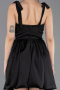 Abschlusskleid Kurz Satin Schwarz ABK2536