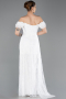 Standesamtkleid Lang Spitze Weiß ABU5728