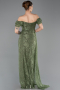 Standesamtkleid Lang Spitze Khaki ABU5728