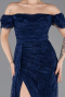 Standesamtkleid Lang Spitze Marineblau ABU5728