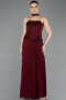 Abendkleid Lang Chiffon Weinrot ABU5715