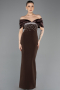 Braun Standesamtkleid Lang ABU5352
