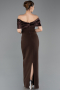 Braun Standesamtkleid Lang ABU5352