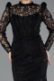 Abendkleid Lang Spitze Schwarz ABU5734