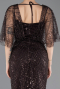 Abendkleid Lang Perlenbesetzt Braun ABU5718
