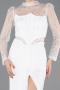 Standesamtkleid Lang Spitze Weiß ABU5736
