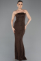 Abendkleid Lang Spitze Braun ABU5739