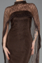 Abendkleid Lang Spitze Braun ABU5739