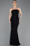 Abendkleid Lang Spitze Schwarz ABU5739
