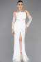 Standesamtkleid Lang Spitze Weiß ABU5736